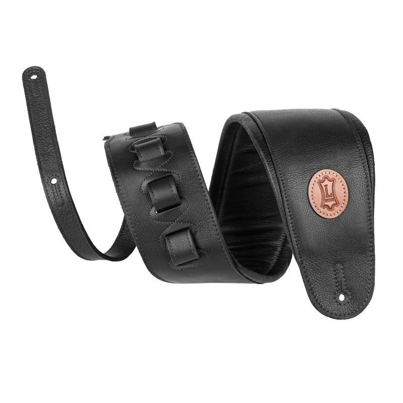 Levy's Leathers Signature Legacy Series 4.5" Garment Leather Guitar Strap; Black (MSS2-4-BLK) - Image 1